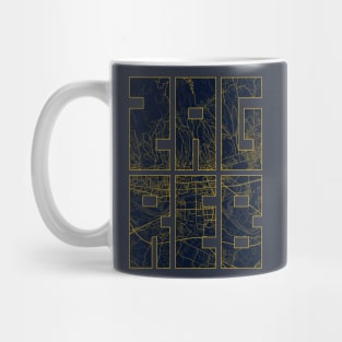 Zagreb, Croatia City Map Typography - Gold Art Deco Mug